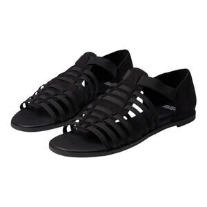 EILEEN FISHER Ratonb Black Strappy Slip On Flats Gladiator Sandals Women’s 5.5